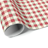 Rustiek Rood Kerstmis Tartan Plaid Wrapping Papier (Rol Hoek)