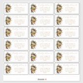 Rustiek Rood | Oranje Bloemen bruiloft Gast Adres Sticker (Vel)