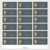 Rustiek Rood | Oranje Bloemen bruiloft Gast Adres Sticker (Vel)