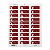 Rustiek Rood Plaid | rendieren Adresetiketten Etiket (Full Sheet)