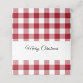 Rustiek Rood Plaid Vrolijk Kerstfeest Plaatskaartje (Buitenkant ongevouwen)