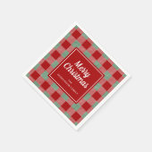 Rustiek Rood Plaid Vrolijk Kerstfeest Servet (Hoek)