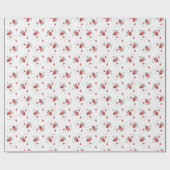 Rustiek rood rozenpatroon cadeaupapier (Vlak)