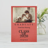 Rustiek Rood Stijlvol Linnen Effect Foto Afstudeer (Staand voorkant)