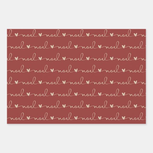 Rustiek Rood, Tan & Groen Kerstmis Verpakkend Docu Inpakpapier Vel (Voorkant 3)