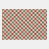 Rustiek Rood, Tan & Groen Kerstmis Verpakkend Docu Inpakpapier Vel (Voorkant 2)