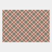 Rustiek Rood, Tan & Groen Kerstmis Verpakkend Docu Inpakpapier Vel (Voorkant 2)