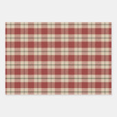 Rustiek Rood, Tan & Groen Kerstmis Verpakkend Docu Inpakpapier Vel (Voorkant)