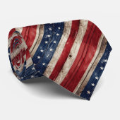 Rustiek Rood Wit Blauw Patriottische Vlag Stropdas (Opgerold)