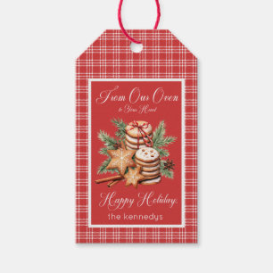 Rustiek Rood & Wit geruite Cookie Tray Cadeaulabel