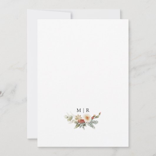 Rustiek Rood & Wit Kerst Krans Winter Wedding Kaart (Achterkant)