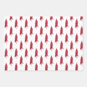 Rustiek Rood Wit & Zwart Kerstbomen Inpakpapier Vel (Voorkant 3)