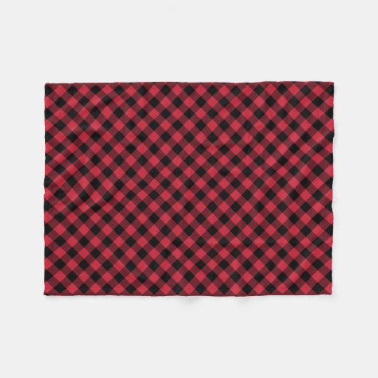 Rustiek Rood Zwart Buffalo Plaid Lumberjack Patroo Fleece Deken (Voorkant (Horizontaal))