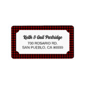 Rustiek Rood & Zwart Buffalo Plakken Custom Etiket (Voorkant)