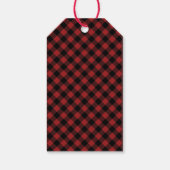 Rustiek Rood Zwart Buffel Plaid Foto Kerstmis Cadeaulabel (Achterkant)