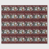 Rustiek Rood Zwart Buffel Plaid Foto Kerstmis Cadeaupapier (Vlak)