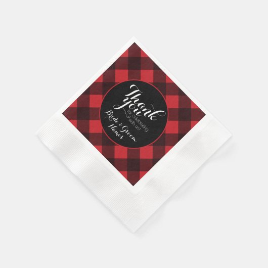 Rustiek Rood Zwart Buffel Plaid Patroon Dank u Servetten (Hoek)