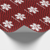 Rustiek rood zwart geruite patroon feestelijke sne cadeaupapier (Hoek)