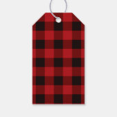Rustiek Rood zwart Plaid patroon Cadeaulabel (Voorkant)