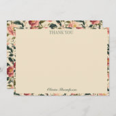 Rustiek Roos Beige Flower Vrijgezellenfeest Custom Bedankkaart (Voorkant / Achterkant)