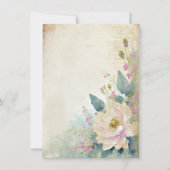 Rustiek roos blanco bruiloft kaart (Voorkant)