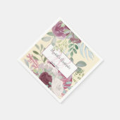 Rustiek Roos Bloemen Waterverf Bourgondië Huwelijk Servet (Hoek)