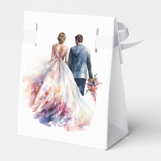 Rustiek Roos Boho Floral Bruiloft Bedankdoosjes (Achterkant)