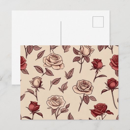 rustiek Roos Briefkaart (Voorkant / Achterkant)