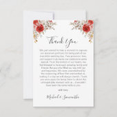 Rustiek Roos Country Bruiloft Bedankkaart (Voorkant)