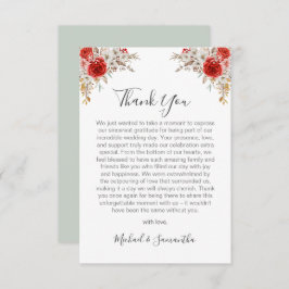 Rustiek Roos Country Bruiloft Bedankkaart