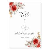 Rustiek Roos Country Bruiloft Kaart (Achterkant)