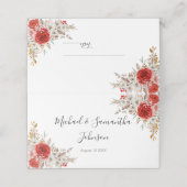 Rustiek Roos Country Bruiloft Plaatskaartje (Buitenkant ongevouwen)