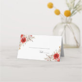 Rustiek Roos Country Bruiloft Plaatskaartje (Achterkant)