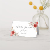 Rustiek Roos Country Bruiloft Plaatskaartje (Voorkant)