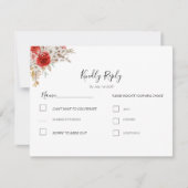 Rustiek Roos Country Bruiloft RSVP Kaartje (Voorkant)