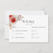 Rustiek Roos Country Bruiloft RSVP Kaartje (Voorkant)