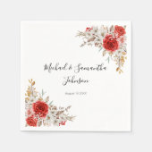 Rustiek Roos Country Bruiloft Servet (Voorkant)