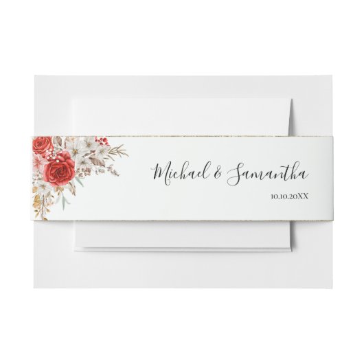 Rustiek Roos Country Bruiloft Uitnodigingen Wikkel (Voorkant Voorbeeld)