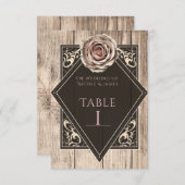 Rustiek Roos Elegant Licht Diamant Tafelnummer (Voorkant / Achterkant)