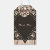 Rustiek Roos Elegant Licht Hout Diamant Party Favo Cadeaulabel (Achterkant)