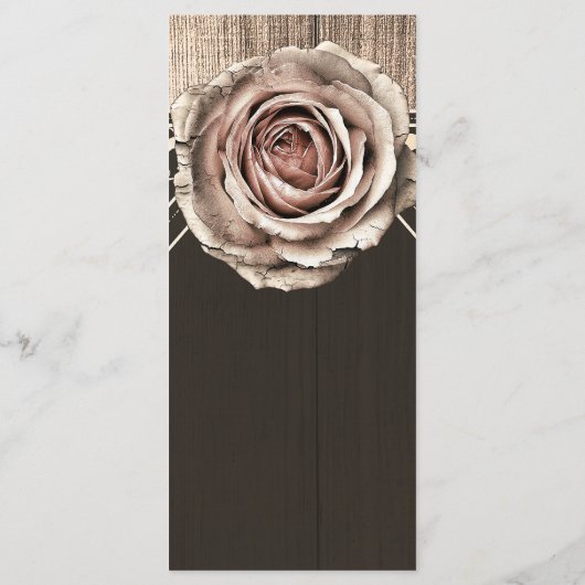 Rustiek Roos Elegant Licht Hout Diamond Party Menu (Achterkant)