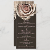 Rustiek Roos Elegant Licht Hout Diamond Party Menu (Voorkant / Achterkant)