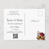 Rustiek Roos en Aster Bewaar de datumfoto Briefkaart (Achterkant)