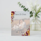 Rustiek Roos en Aster Bewaar de datumfoto Briefkaart (Staand voorkant)