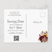 Rustiek Roos en Aster Bewaar de datumfoto Briefkaart (Achterkant)