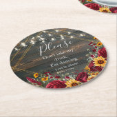 Rustiek Roos en Aster Ik dans Ronde Kartonnen Onderzetter (Gebogen)