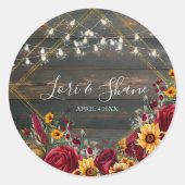 Rustiek Roos en Aster Ronde Sticker (Voorkant)