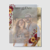 Rustiek Roos en Aster Save the Date Vellum Uitnodigingen (Offset (Koppel))