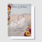 Rustiek Roos en Aster Save the Date Vellum Uitnodigingen (Offset)