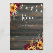 Rustiek Roos en Aster Wedding Advieskaart (Voorkant)